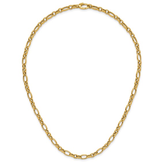Herco 14K Polished Mixed Oval Link 18 Inch Push-in Clasp Necklace
