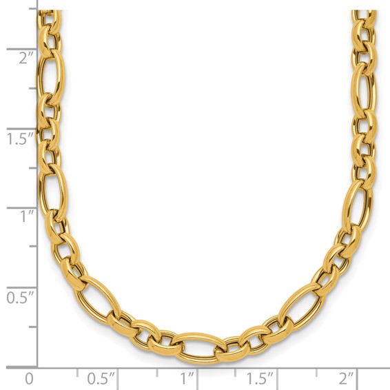 Herco 14K Polished Mixed Oval Link 18 Inch Push-in Clasp Necklace