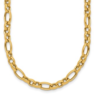 Herco 14K Polished Mixed Oval Link 18 Inch Push-in Clasp Necklace