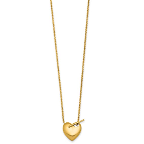 Herco 14K Polished Toggle Heart 18 in Necklace