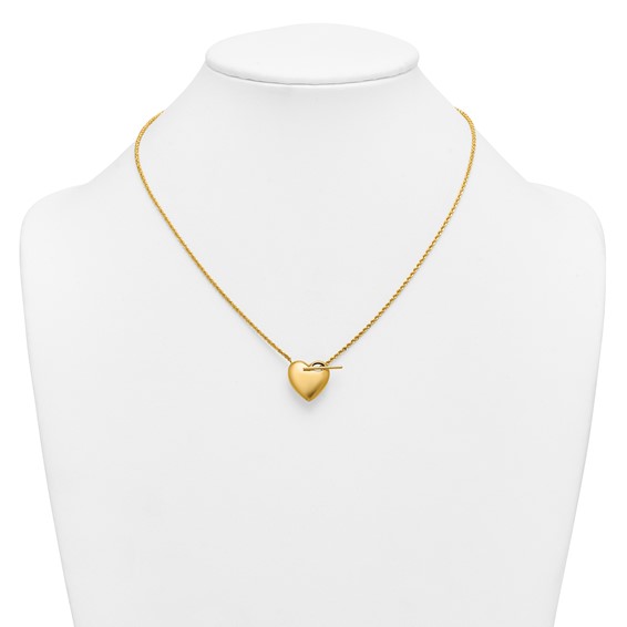 Herco 14K Polished Toggle Heart 18 in Necklace