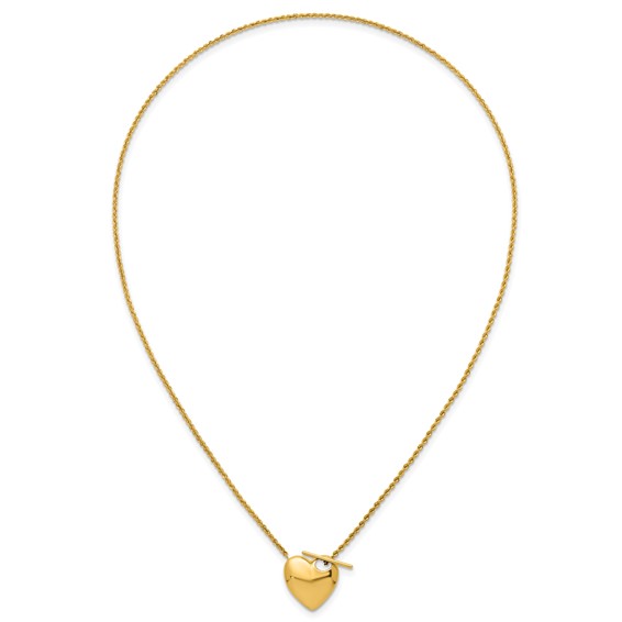 Herco 14K Polished Toggle Heart 18 in Necklace