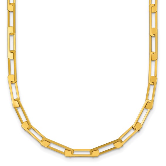 Herco 14K Polished Rectangle Link 16 Inch with 2 Inch Extension Necklace