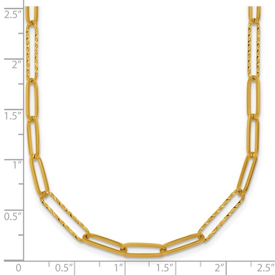 Herco 14K Polished Diamond Cut Link 16 Inch with 2 Inch Extension Necklace