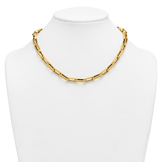 Herco 14K Polished Flat Oval Link 18 Inch Necklace