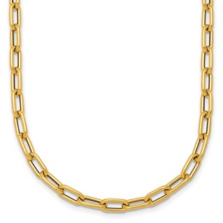 Herco 14K Polished Rounded Oval Link 18 Inch Necklace