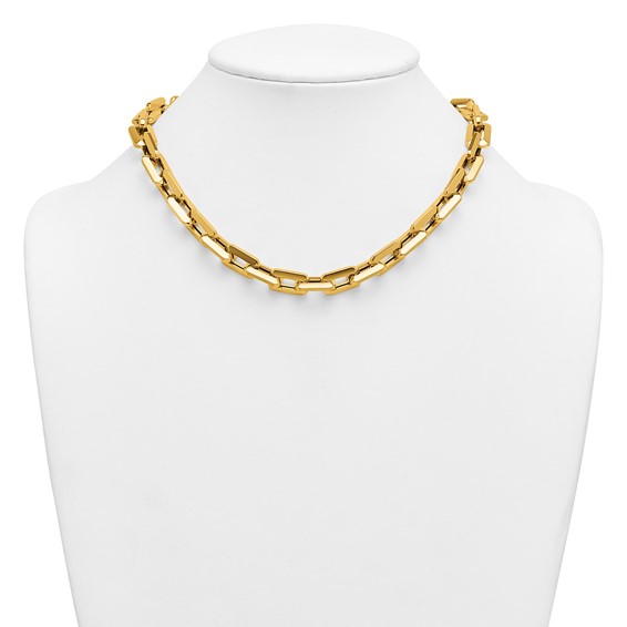 Herco 14K Polished 10.5mm Rectangle Link 18 Inch Necklace