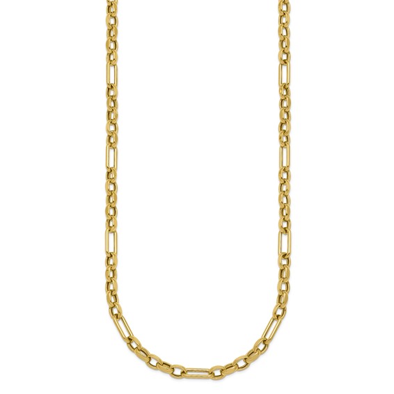 Herco Gold Polished Mixed Link Necklaces