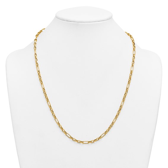 Herco Gold Polished Mixed Link Necklaces