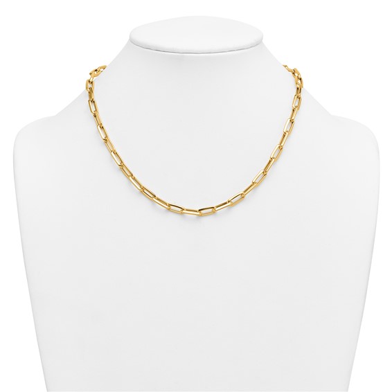 Herco 14K Polished Knife-edge Oval Link 18 Inch Necklace
