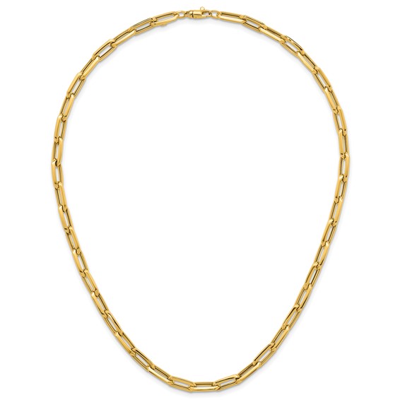 Herco 14K Polished Knife-edge Oval Link 18 Inch Necklace