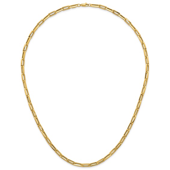 Herco 14K Polished Knife-edge Oval Link 24 Inch Necklace
