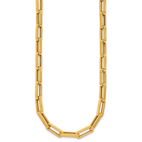 Herco 14K Polished 6.2mm Elongated Oval Link 24 Inch Necklace