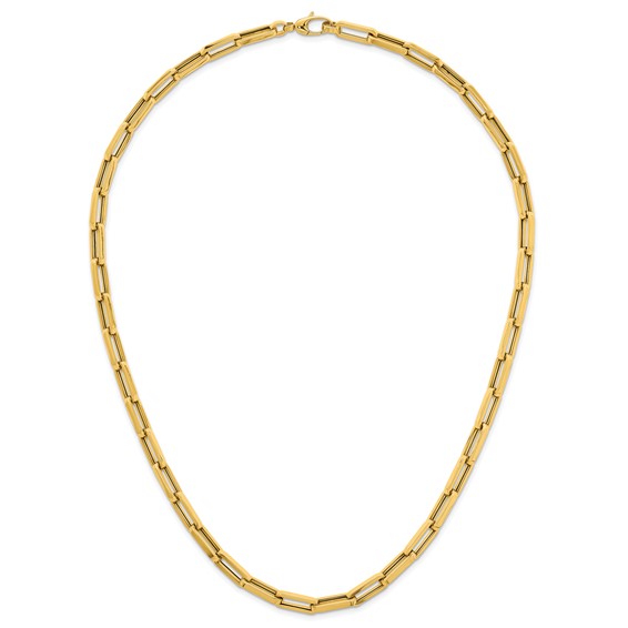 Herco 14K Polished 6.2mm Elongated Oval Link 24 Inch Necklace