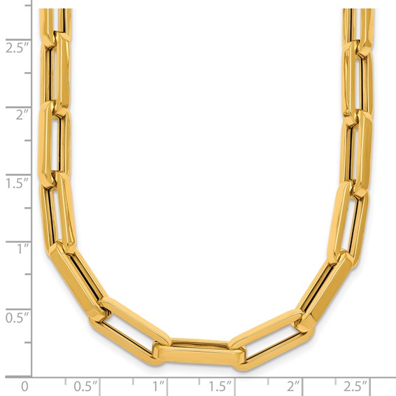 Herco 14K Polished 6.2mm Elongated Oval Link 24 Inch Necklace