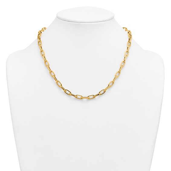 Herco 14K Polished 1.8mm Geometric Link 18 Inch with .5 Inch Extension Necklace