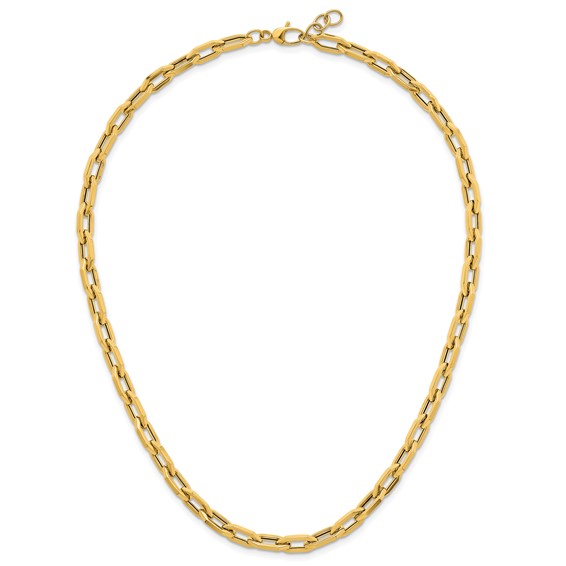 Herco 14K Polished 1.8mm Geometric Link 18 Inch with .5 Inch Extension Necklace