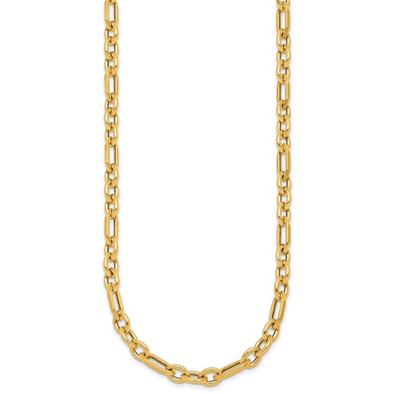 Herco 14K Polished Geometric Mixed Link 18 Inch with .75 Inch Extension Necklace