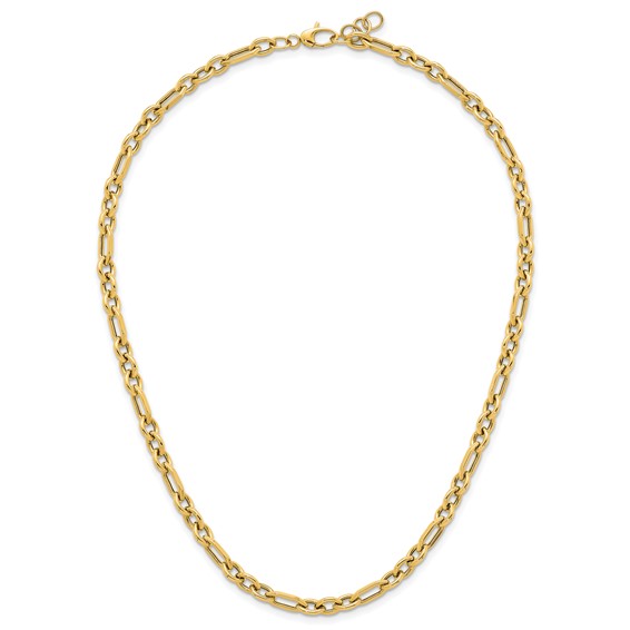 Herco 14K Polished Geometric Mixed Link 18 Inch with .75 Inch Extension Necklace
