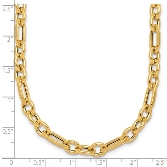 Herco 14K Polished Geometric Mixed Link 18 Inch with .75 Inch Extension Necklace