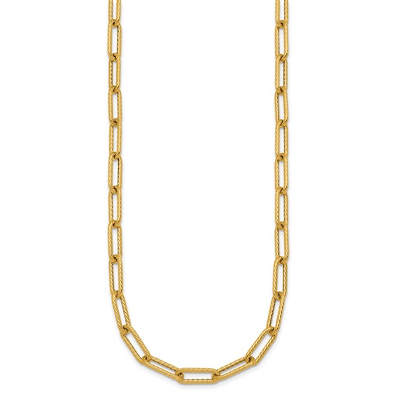 Herco 14K Polished and Twisted Oval Link 18 Inch Necklace