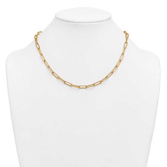 Herco 14K Polished and Twisted Oval Link 18 Inch Necklace