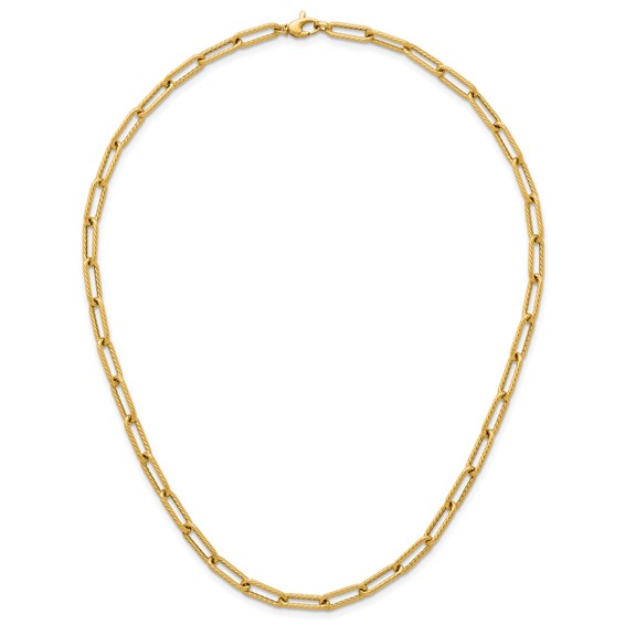Herco 14K Polished and Twisted Oval Link 18 Inch Necklace