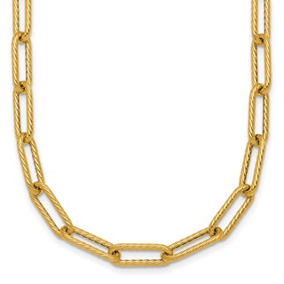 Herco 14K Polished and Twisted Oval Link 18 Inch Necklace