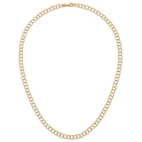 Herco 14K Polished Diamond Cut Circle Link 24 Inch Necklace