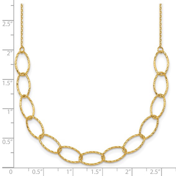 Herco 14K Polished Diamond Cut Oval Link 18 Inch Necklace