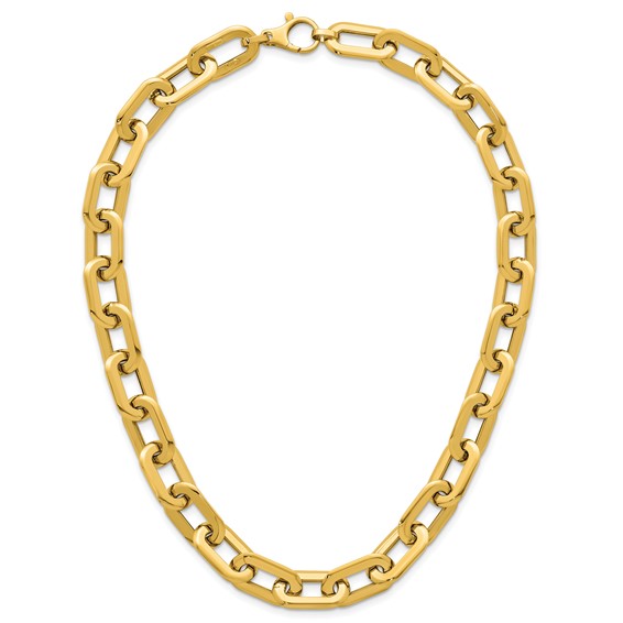 Herco 14K Polished Flat Oval Link ChaInch 18 Inch Necklace