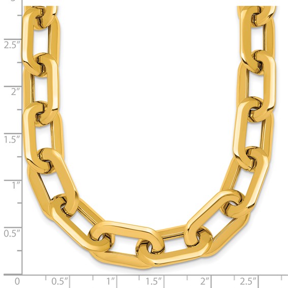 Herco 14K Polished Flat Oval Link ChaInch 18 Inch Necklace