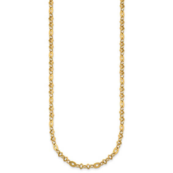 Herco Gold Polished Fancy Link Necklaces