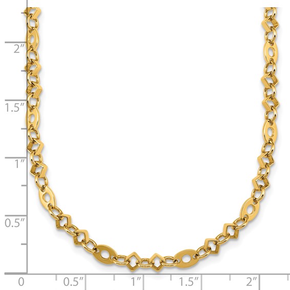 Herco Gold Polished Fancy Link Necklaces