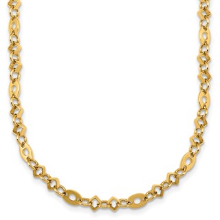 Herco Gold Polished Fancy Link Necklaces