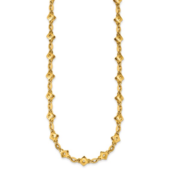 Herco 14K Polished  Mixed Link 17.5 Inch Necklace