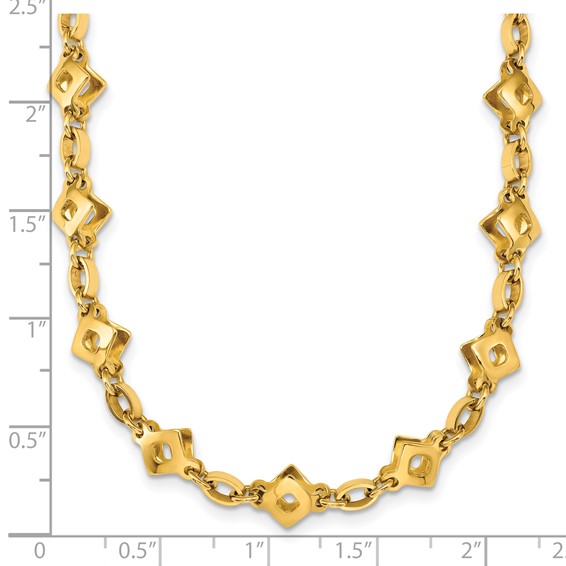 Herco 14K Polished  Mixed Link 17.5 Inch Necklace