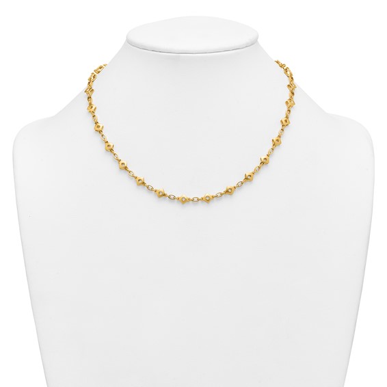 Herco 14K Polished  Mixed Link 17.5 Inch Necklace