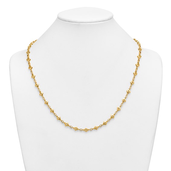 Herco 14K Polished  Mixed Link 24 Inch Necklace