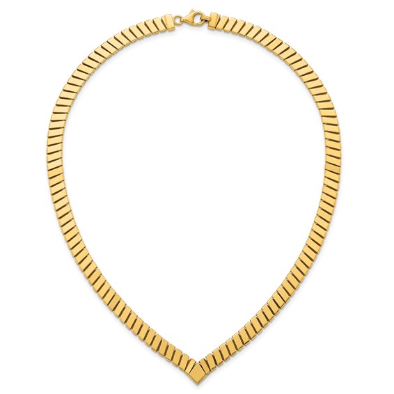 Herco 14K Polished 7.3mm Flat Bar Link 18 Inch Necklace