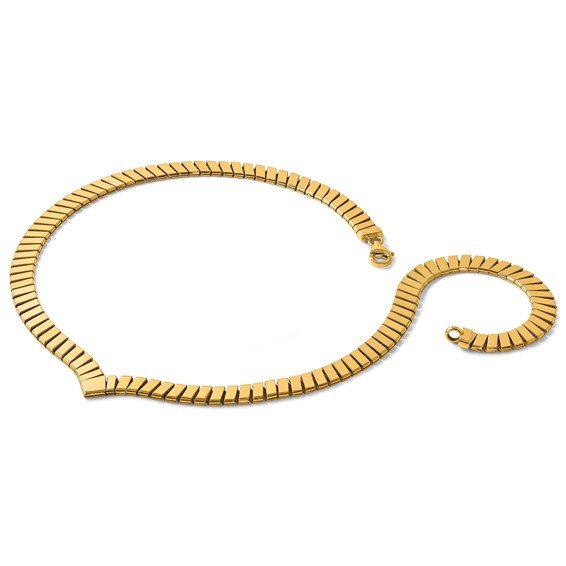 Herco 14K Polished 7.3mm Flat Bar Link 18 Inch Necklace