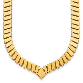 Herco 14K Polished 7.3mm Flat Bar Link 18 Inch Necklace