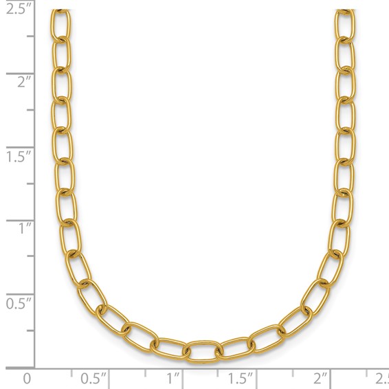 Herco 14K Polished 4mm Oval Link Cable 24 Inch Necklace