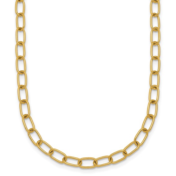 Herco 14K Polished 4mm Oval Link Cable 24 Inch Necklace