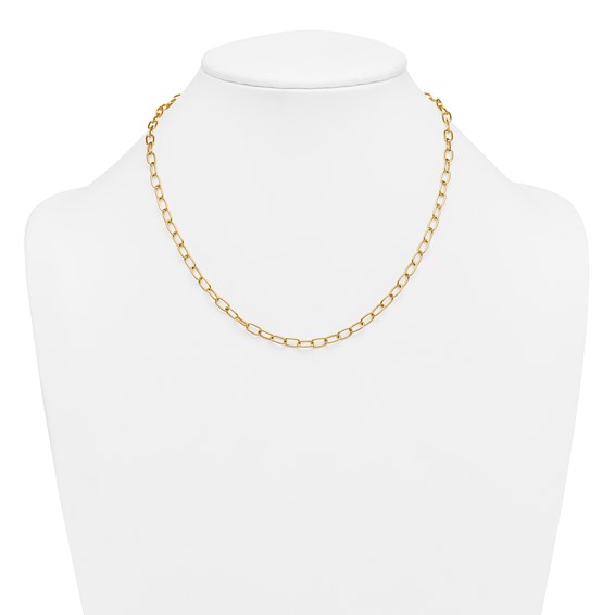 Herco 14K Polished 4mm Oval Link Cable 18 Inch Necklace