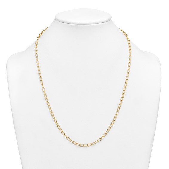 Herco 14K Polished 4mm Oval Link Cable 24 Inch Necklace