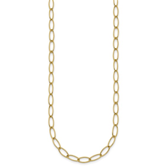 Herco 14K Polished Fancy Oval Link 18 Inch Necklace