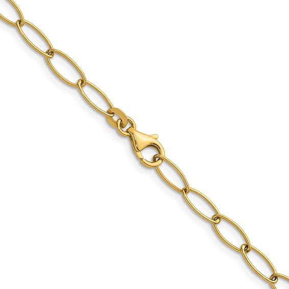 Herco 14K Polished Fancy Oval Link 18 Inch Necklace
