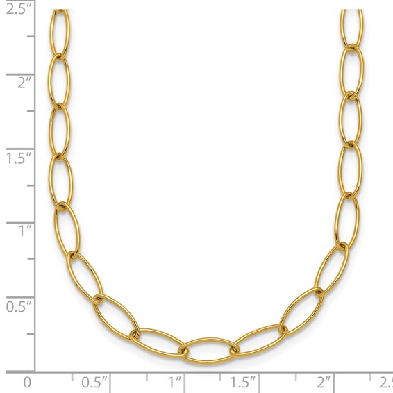 Herco 14K Polished Fancy Oval Link 18 Inch Necklace
