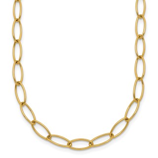 Herco 14K Polished Fancy Oval Link 18 Inch Necklace